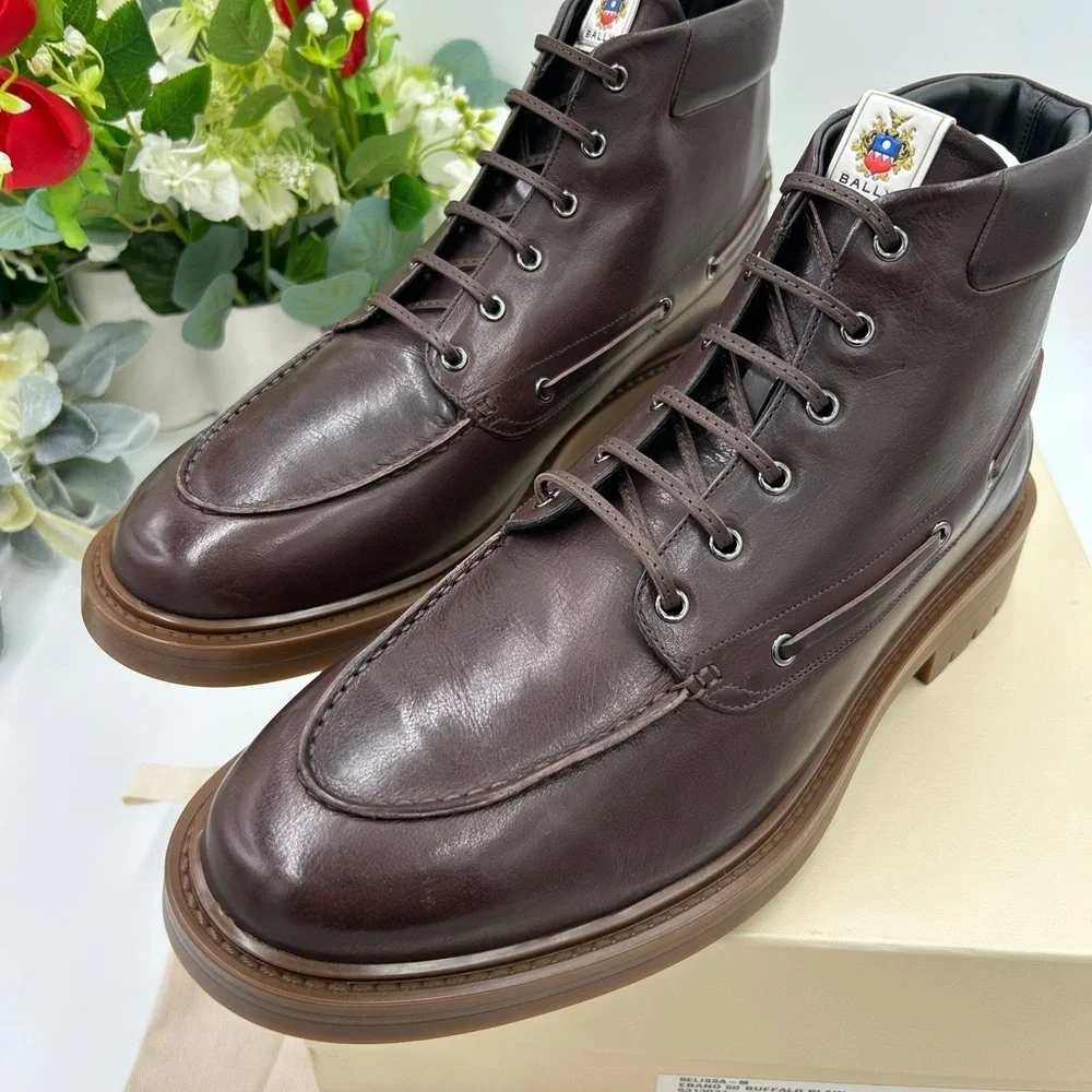 Men's BALLY PAPHOS leather ankle boots size 13 made in Italy